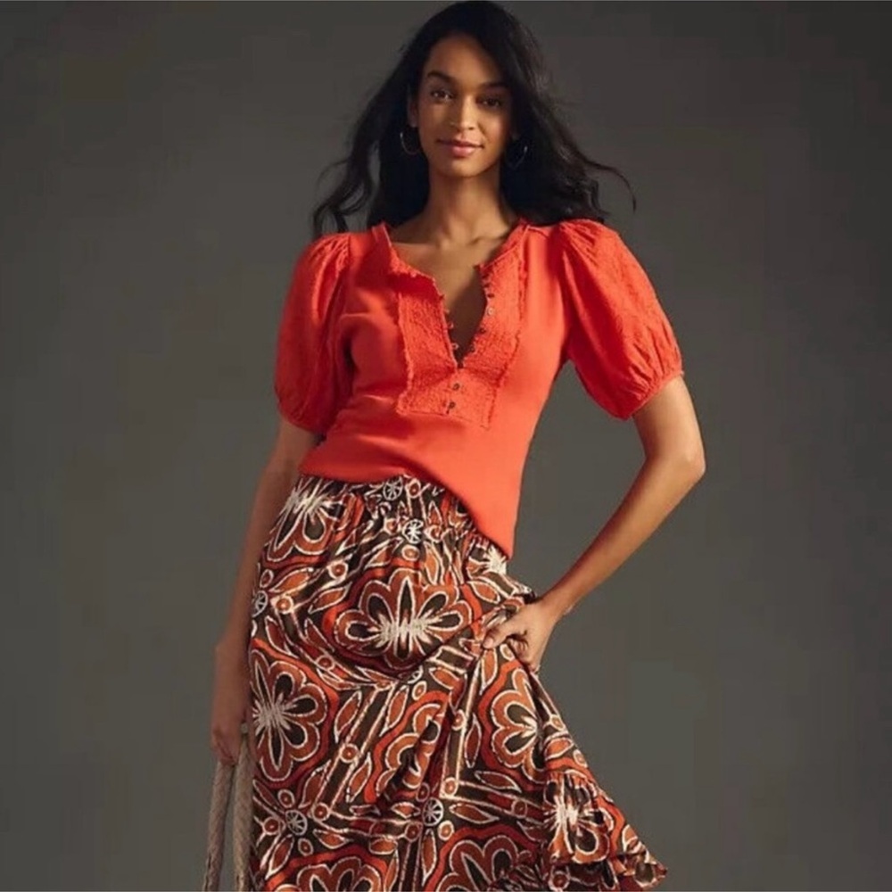 Pilcro Puff Sleeve Blouse